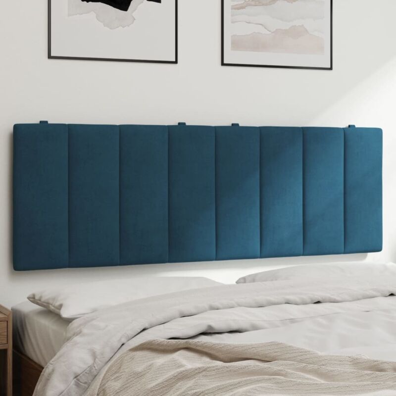 foto del prodotto cuscino testiera blu 140 cm in velluto vidaxl
