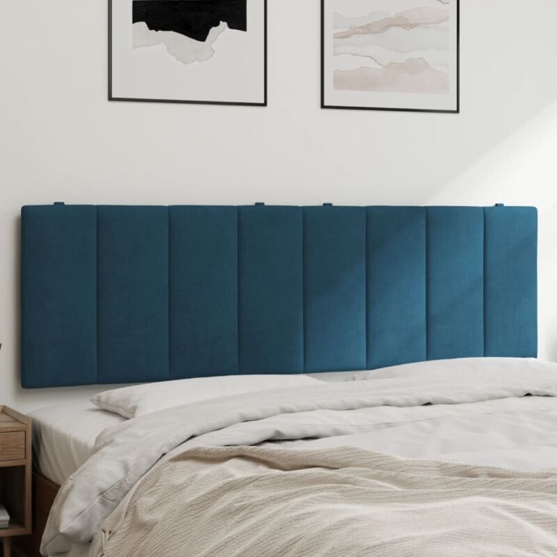 foto del prodotto cuscino testiera blu 160 cm in velluto vidaxl