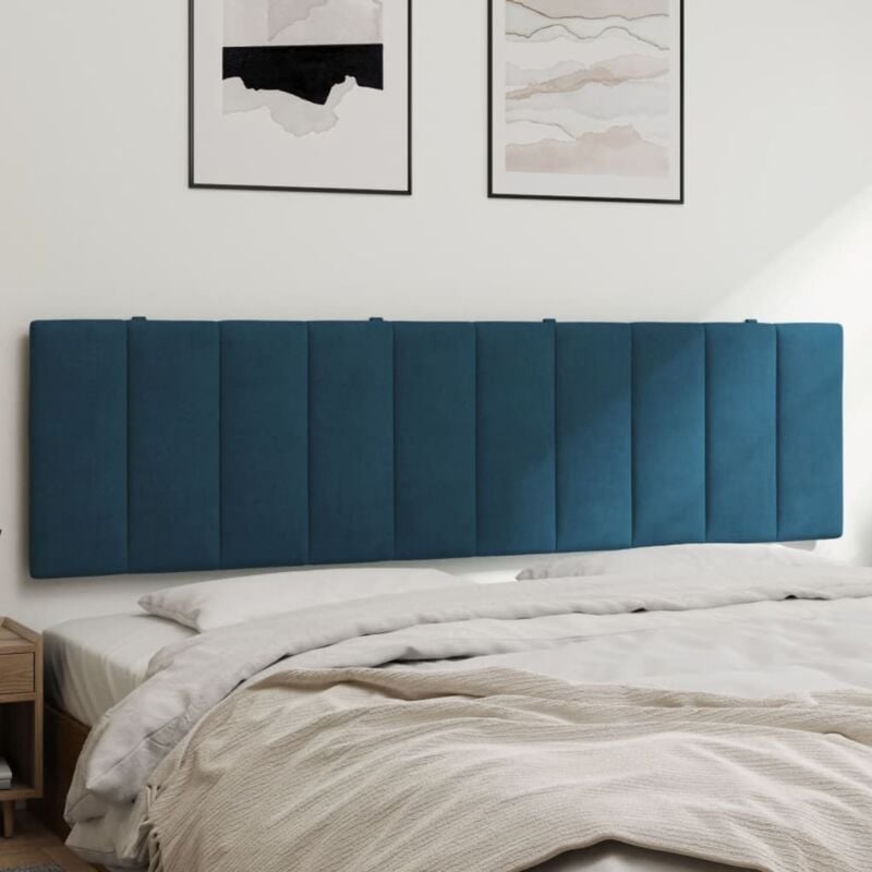 foto del prodotto cuscino testiera blu 180 cm in velluto vidaxl