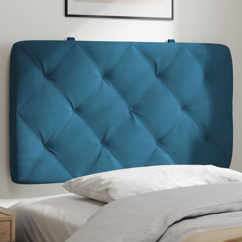 foto del prodotto cuscino testiera blu 80 cm in velluto vidaxl