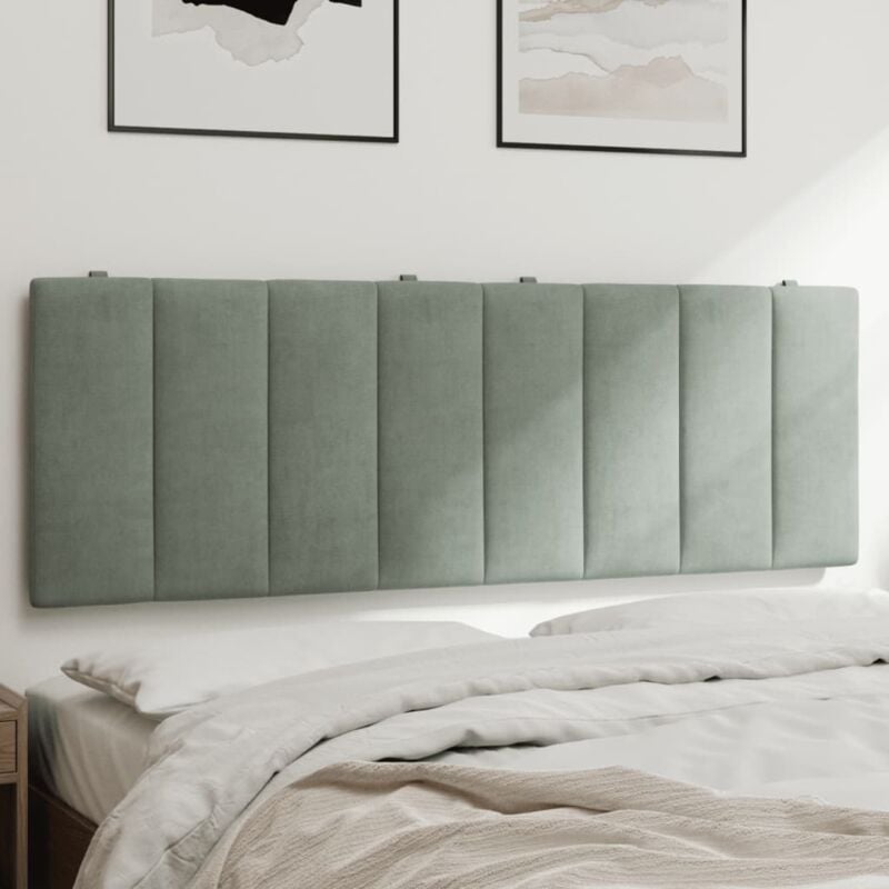 foto del prodotto cuscino testiera grigio chiaro 120 cm in velluto vidaxl