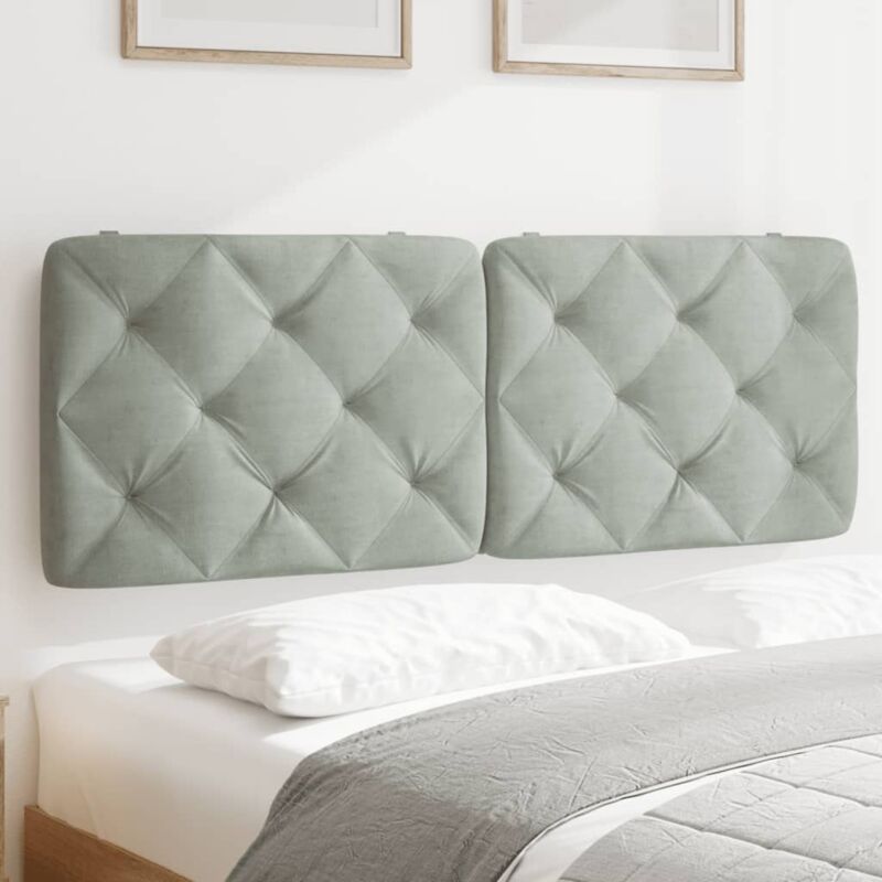 foto del prodotto cuscino testiera grigio chiaro 140 cm in velluto vidaxl