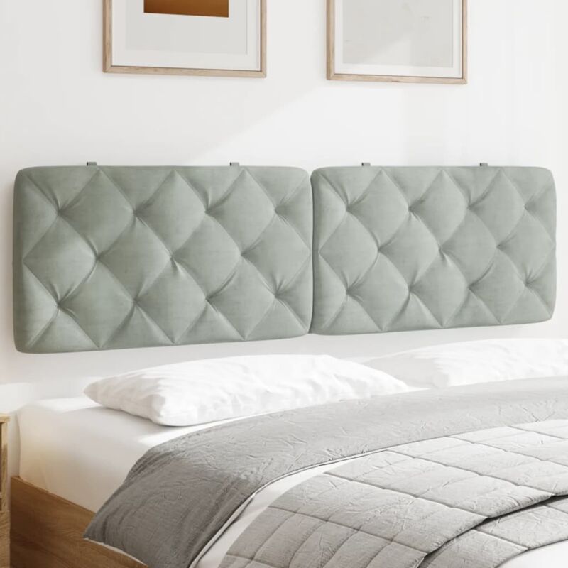 foto del prodotto cuscino testiera grigio chiaro 180 cm in velluto vidaxl