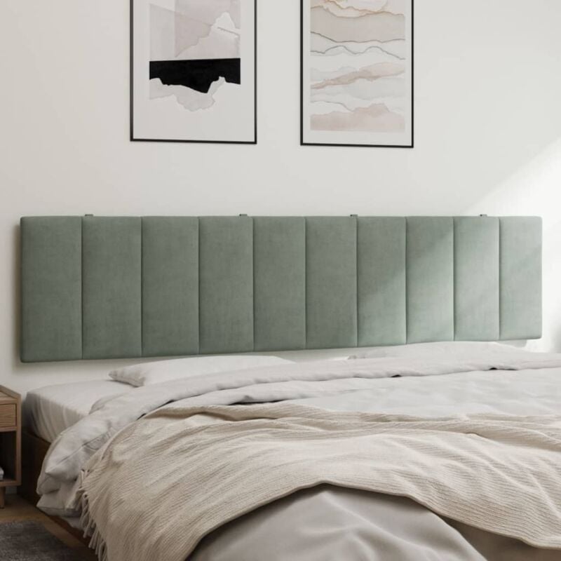 foto del prodotto cuscino testiera grigio chiaro 200 cm in velluto vidaxl