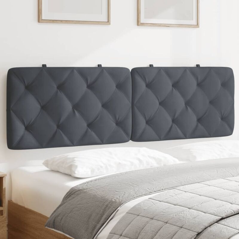 foto del prodotto cuscino testiera grigio scuro 160 cm in velluto - vidaxl