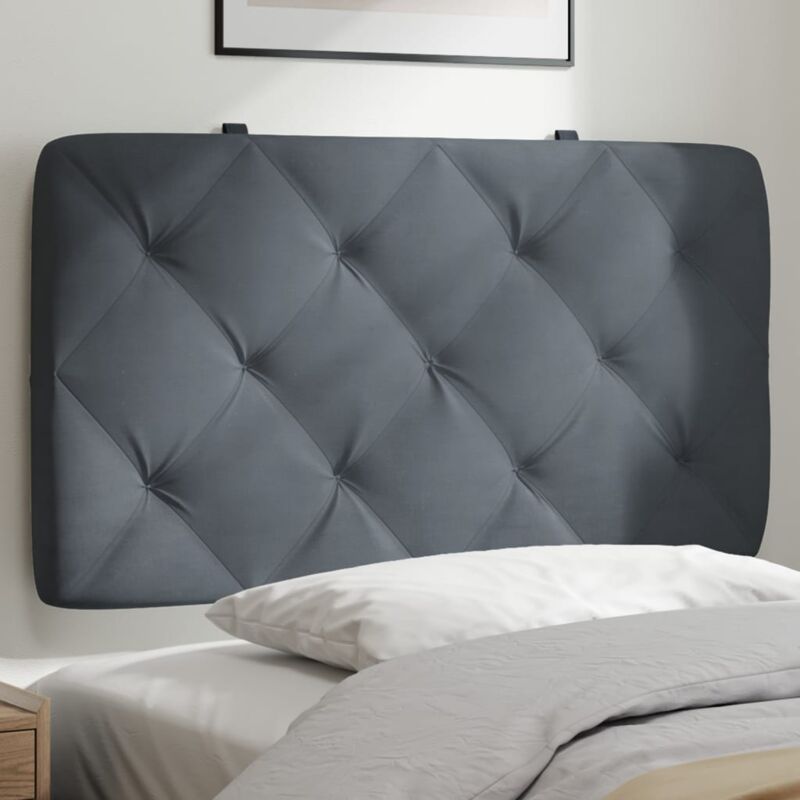 foto del prodotto cuscino testiera grigio scuro 90 cm in velluto