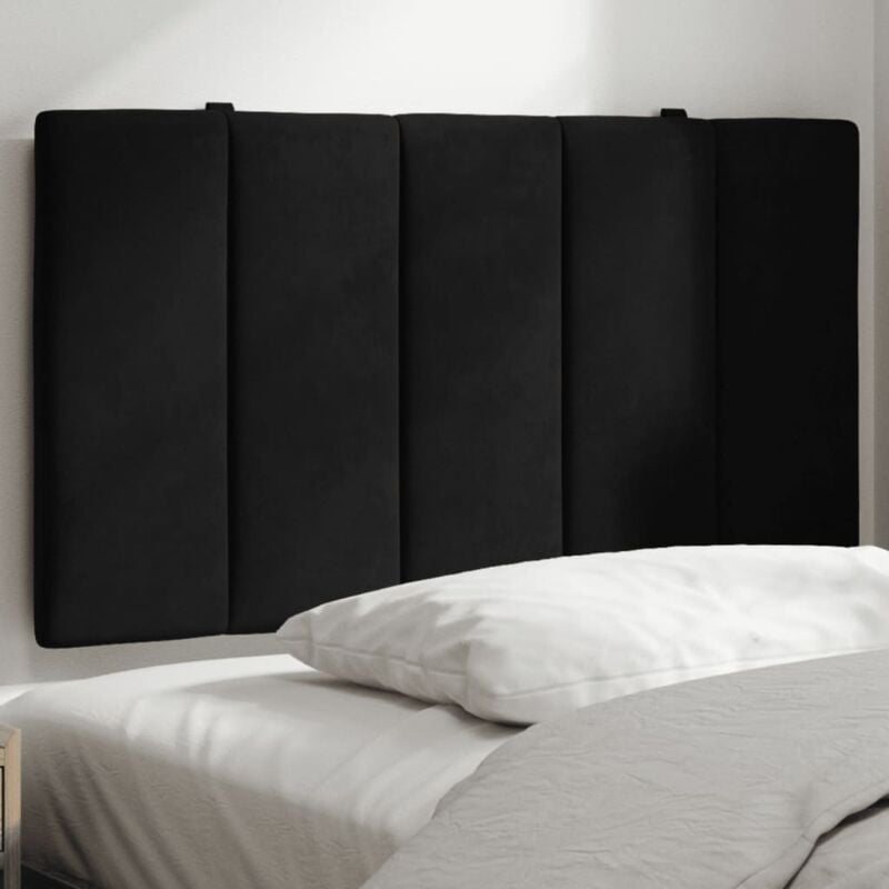 foto del prodotto cuscino testiera nero 80 cm in velluto vidaxl