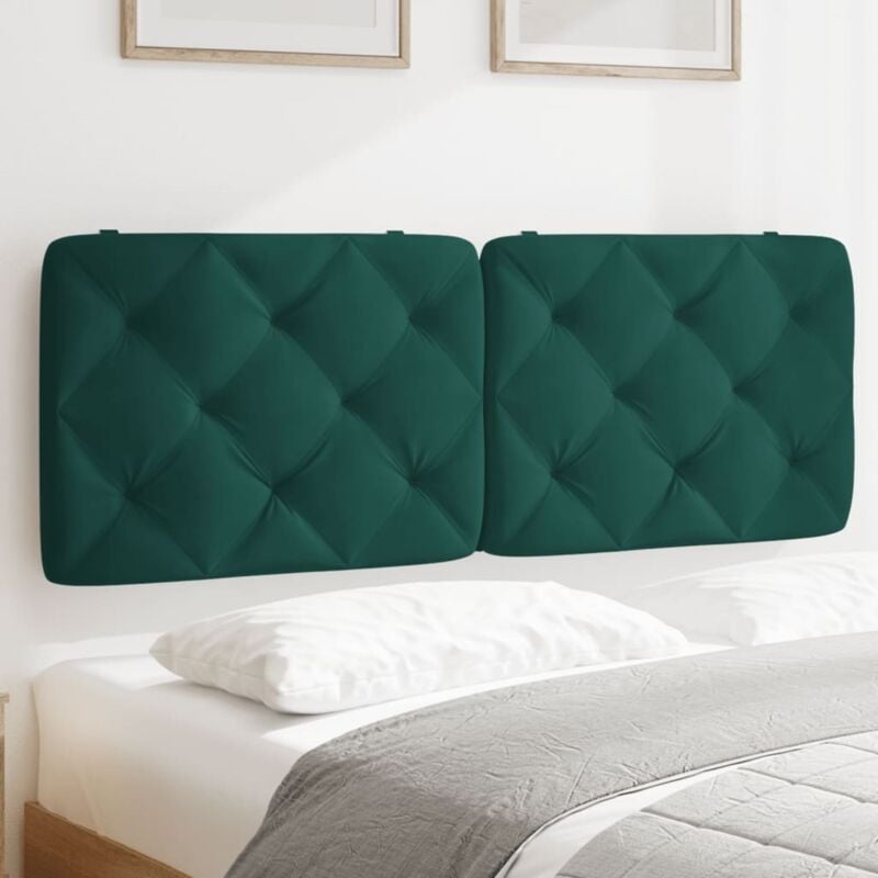 foto del prodotto cuscino testiera verde scuro 140 cm in velluto - vidaxl