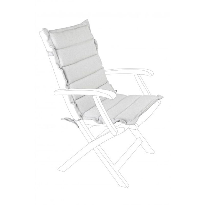 foto del prodotto cuscino trapuntato idrorepellente per esterno e giardino con schienale medio e molla elastica kit 2 pezzi perla