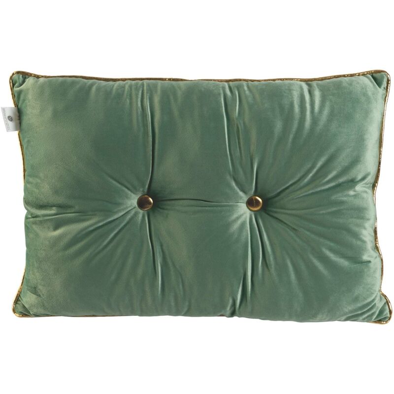 foto del prodotto cuscino velluto 42x63cm 500gr salvia c bordo oro