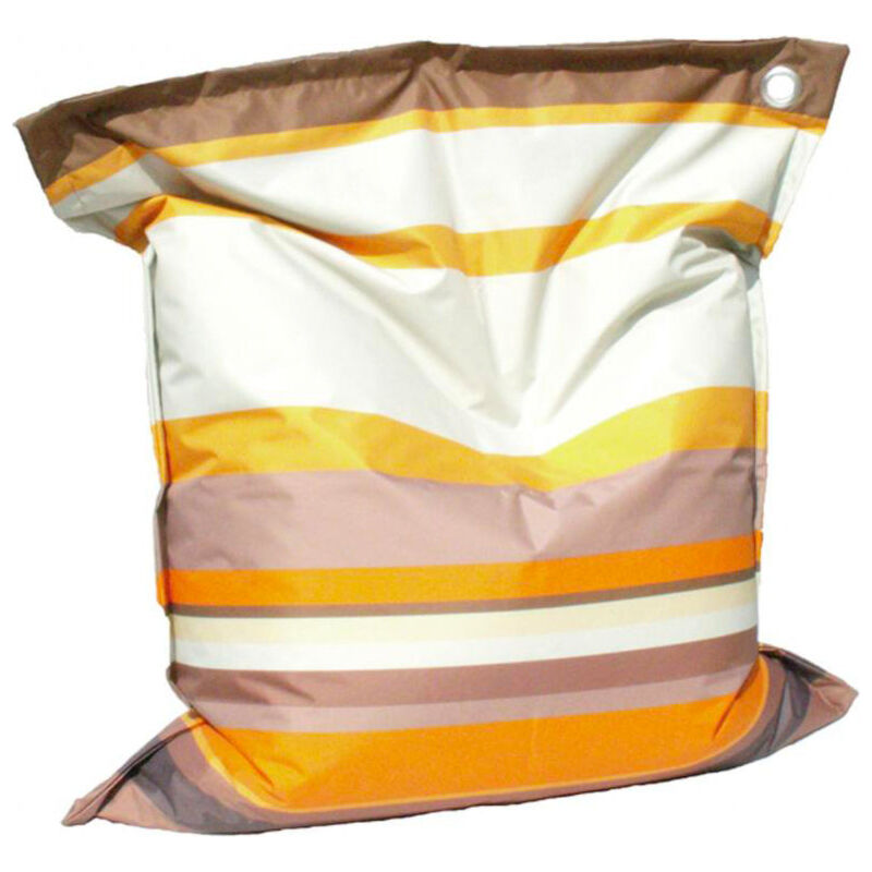 foto del prodotto cuscinone enorme da giardino a righe per esterno 160x135 h cm righe fucsia e arancione