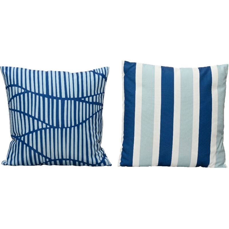 foto del prodotto cusino stripe 45x45cm bianco blu per esterno.