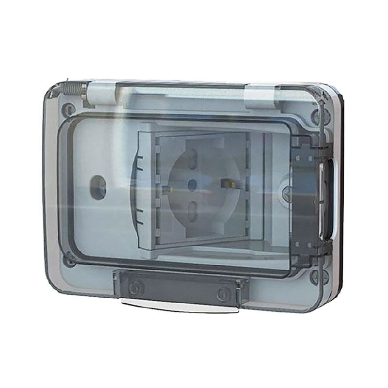 foto del prodotto custodia 4box wide con presa schuko bianca ip55 4b.w.01.015