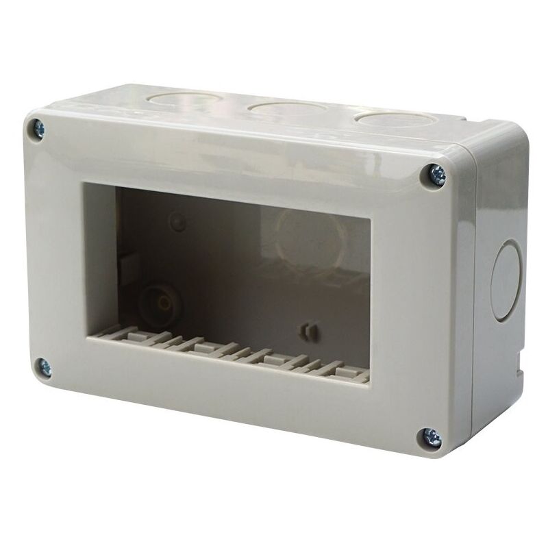 foto del prodotto custodia 4p ip40 scatola porta frutti da esterno 4 posti moduli compatibile con vimar plana - ettroit