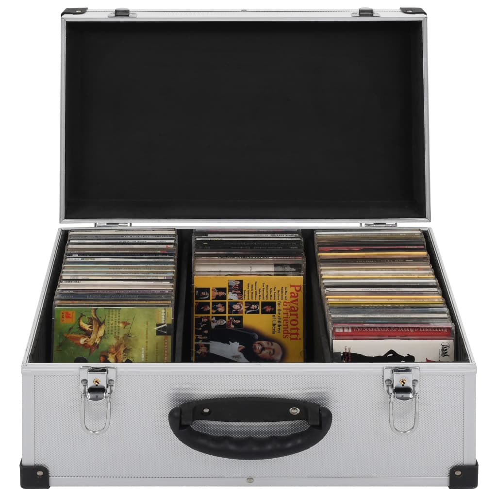 foto del prodotto custodia cd per 60 cd in alluminio abs argento