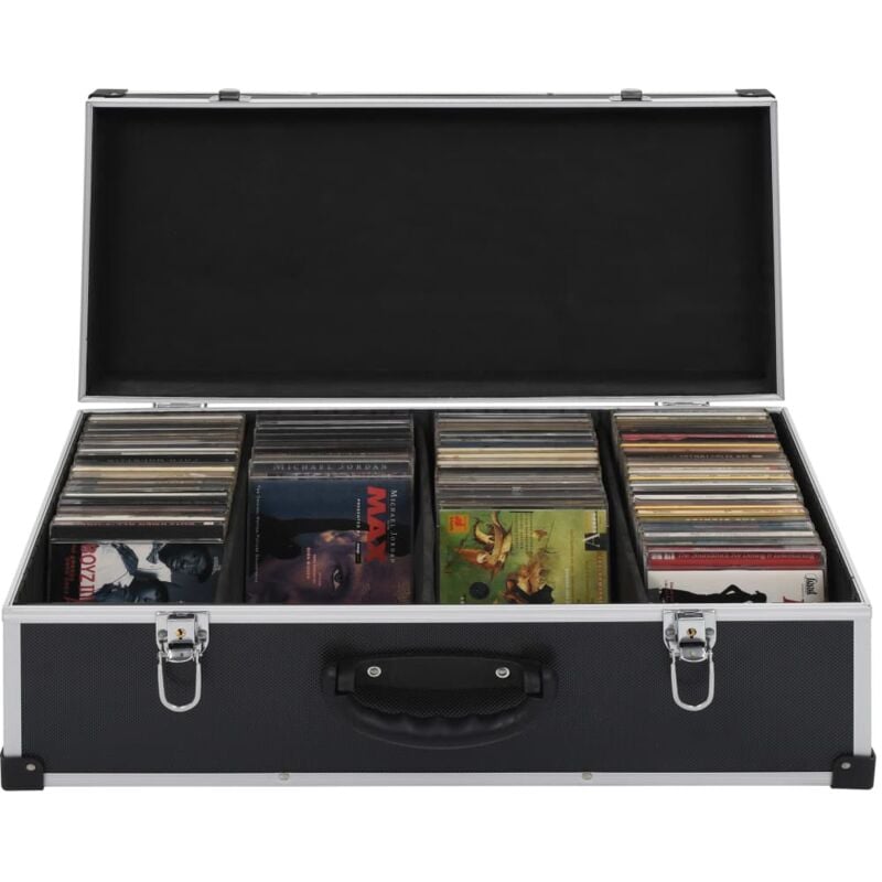 foto del prodotto custodia cd per 80 cd in alluminio abs nero vidaxl