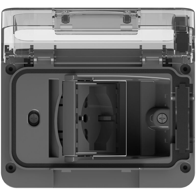 foto del prodotto custodia da esterno ip55 ip66, 3 moduli, antracite, serie e, con presa schuko 4box wide 4b.w.03.015