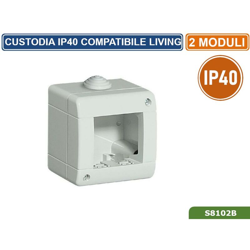 foto del prodotto custodia esterna idrobox 2 moduli ip40 compatibile serie bticino living