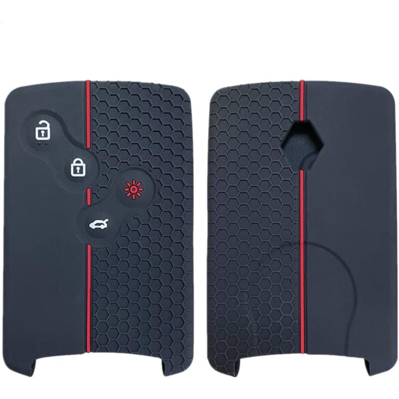 foto del prodotto custodia in silicone con motivo a nido d ape happyit ymyny per chiave auto renault clio scenic megane duster sandero captur twingo koleos 4 pulsanti