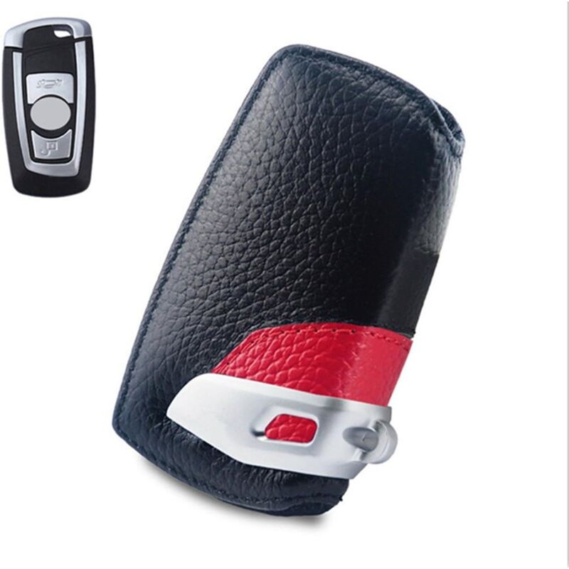 foto del prodotto custodia in vera pelle per portachiavi compatibile con bmw f10 f20 f30 nuova serie 1 2 3 4 5 6 7 x3 x4 320i 116i 118i 328i 530i accessori per