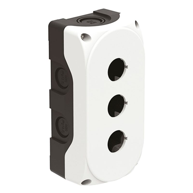 foto del prodotto custodia lovato in plastica grigia ip67 per 3 pulsanti lpzp3a8