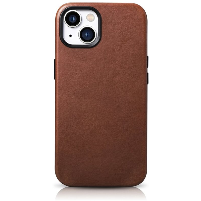 foto del prodotto custodia magnetica in pelle per iphone 14 plus con custodia in pelle magsafe oil wax premium marrone
