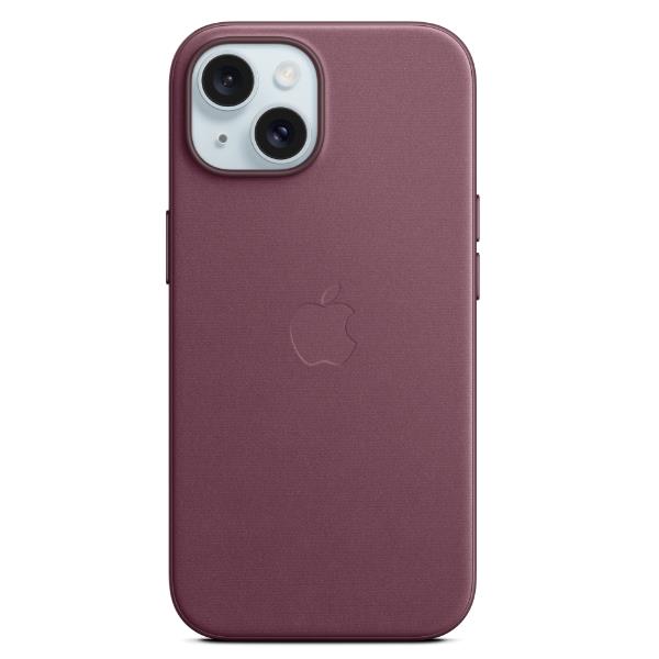 foto del prodotto custodia magsafe in tessuto finewoven per iphone 15 gelso