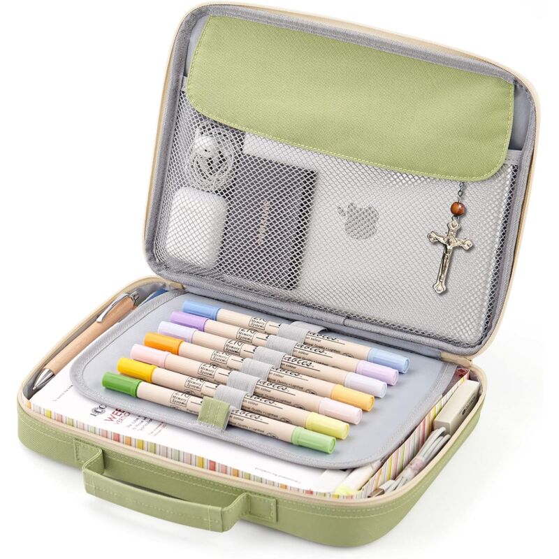 foto del prodotto custodia per bibbia da donna, custodia per bibbia da uomo, custodia multifunzionale con cerniera per ipad