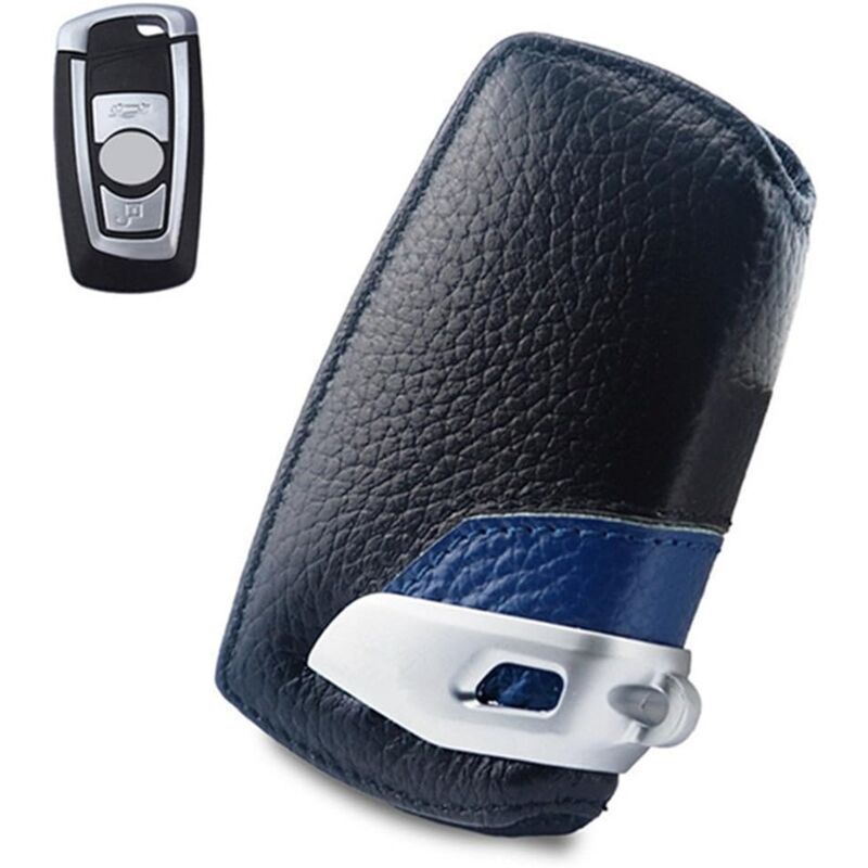 foto del prodotto custodia per chiave in vera pelle compatibile con bmw f10 f20 f30 nuova serie 1 2 3 4 5 6 7 x3 x4 320i 116i 118i 328i 530i accessori per telecomando