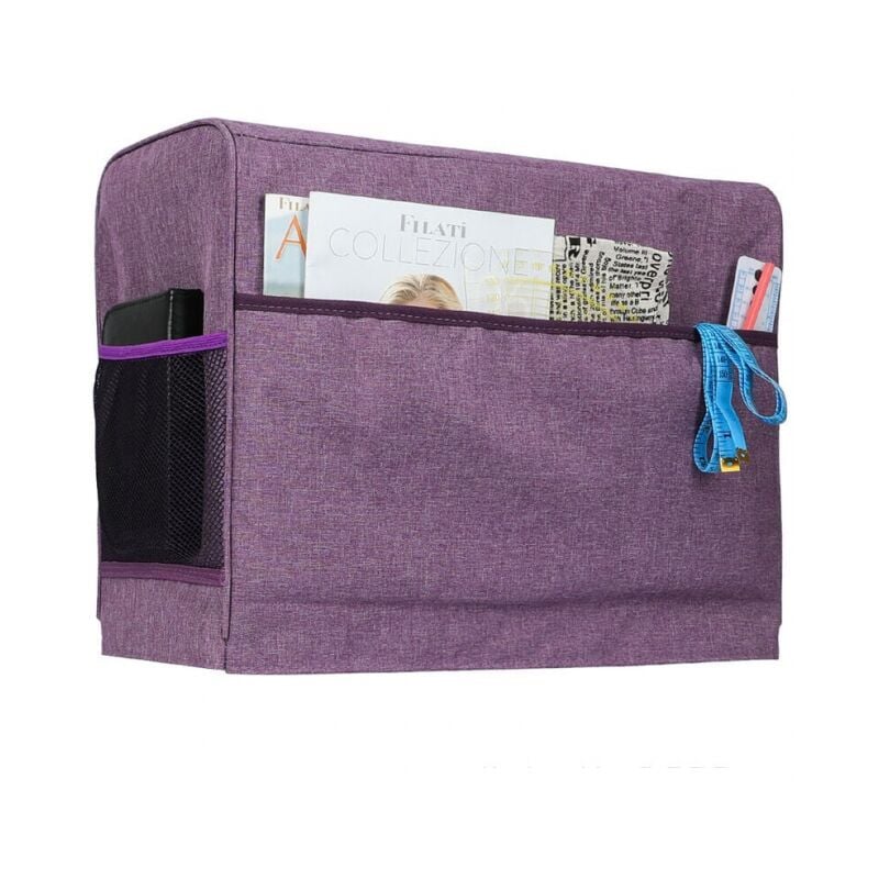 foto del prodotto custodia per macchina da cucire per la maggior parte delle macchine da cucire standard, borsa da viaggio universale con 2 tasche trasparenti
