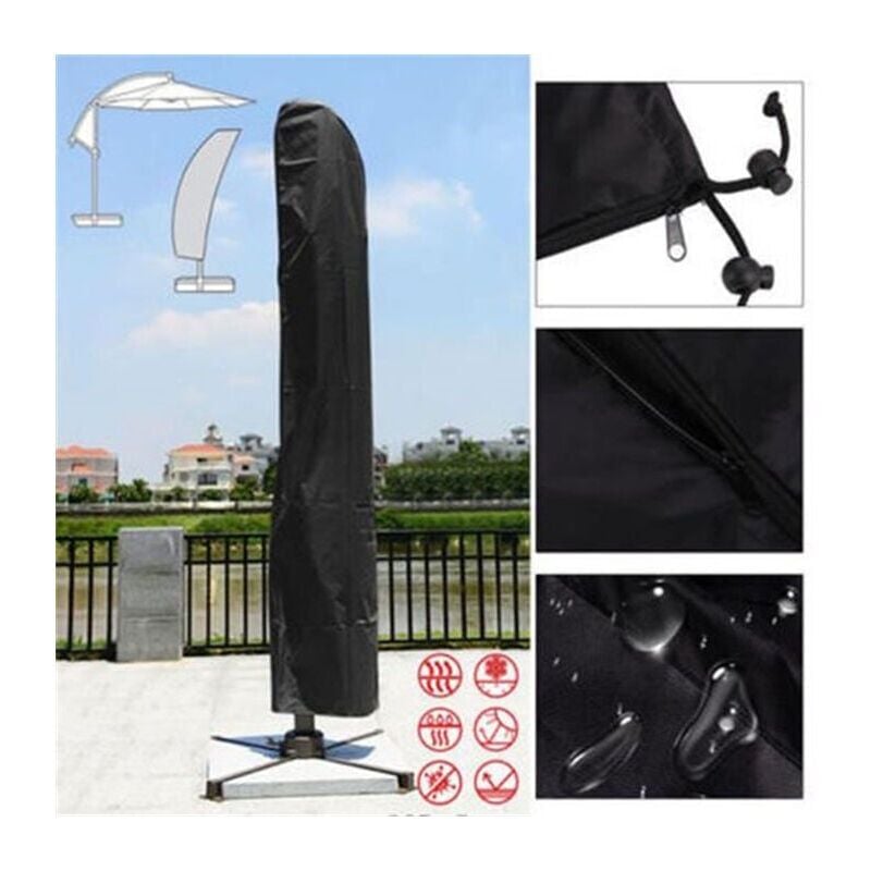 foto del prodotto custodia per ombrellone nero 265x50x70x40cm esterno impermeabile 