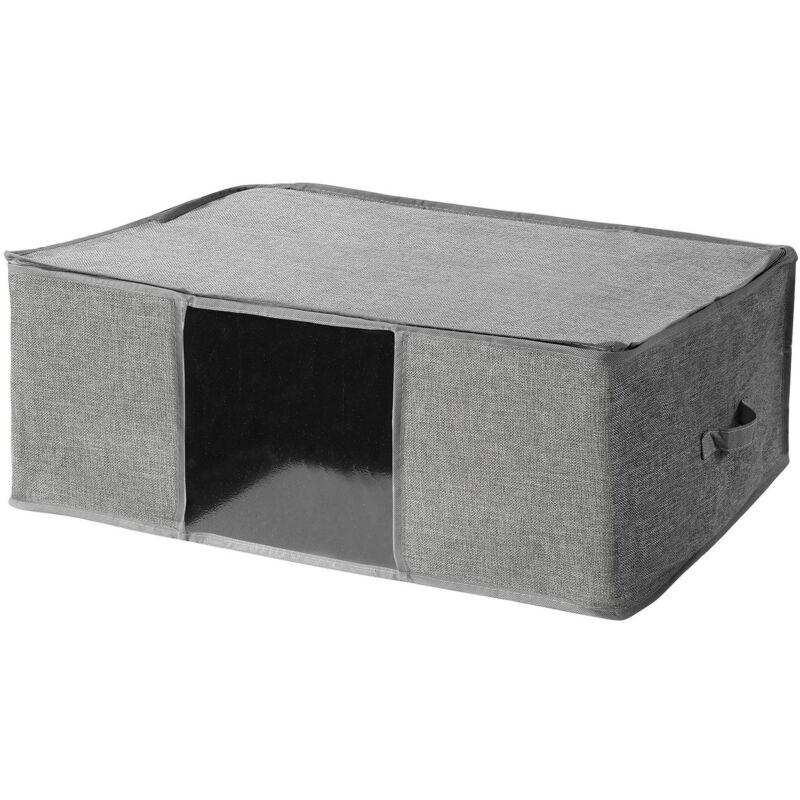 foto del prodotto custodia per piumone in tessuto effetto lino grigio l66 cm