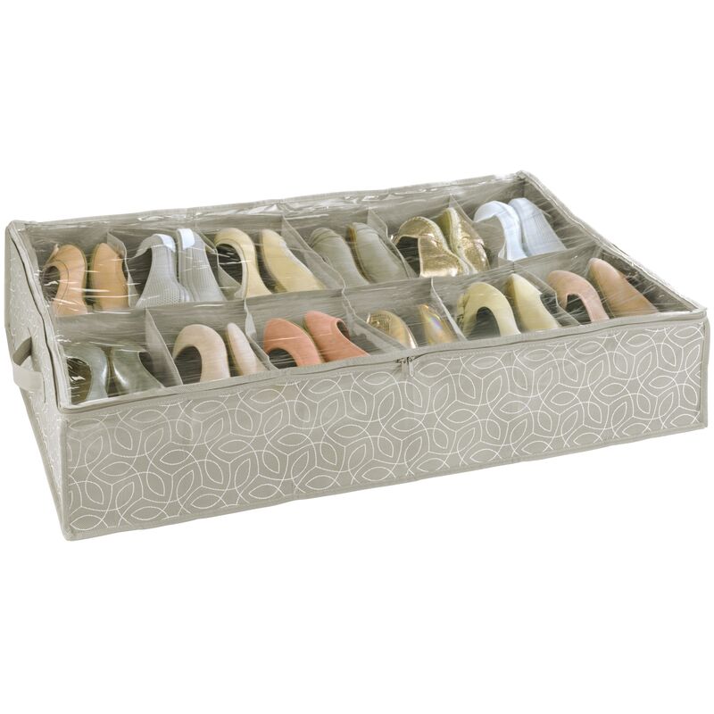 foto del prodotto custodia per scarpe balance, scatola per riporre fino a 12 paia di scarpe, salvaspazio da posizionare sotto il letto o in fondo all armadio, con
