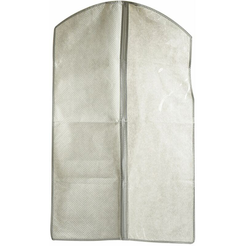 foto del prodotto custodia porta abiti in tnt appendibile per cambio stagione, color bianco, da 60 x 100 cm