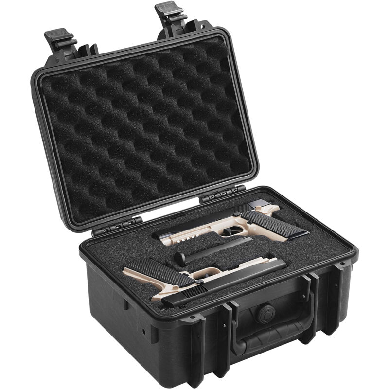 foto del prodotto custodia rigida per pistola 365 x 295 x 197mm custodia per pistola con schiuma pu pretagliata, custodia rigida impermeabile e antipolvere per 2