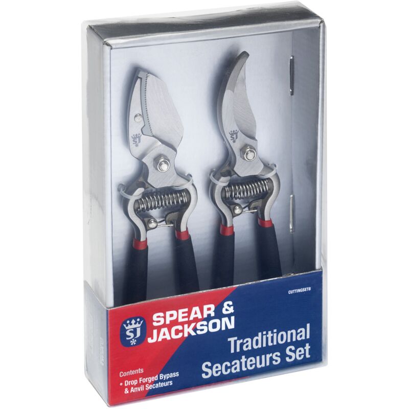 foto del prodotto cuttingset8 set di cesoie tradizionali bypass e anvil spear jackson