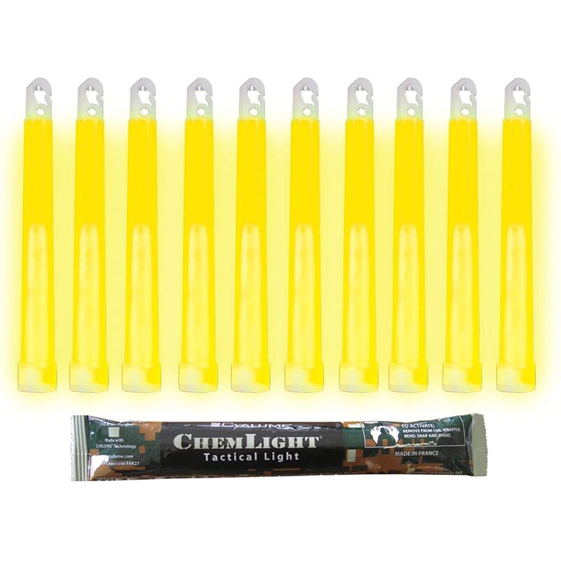 foto del prodotto cyalume bastone luminoso kit di sopravvivenza materiale militare chemlight lightsticks 15 cm giallo light sticks luminous durata 12 ore