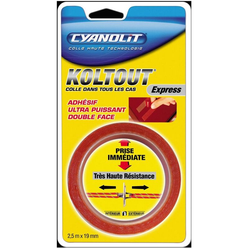 foto del prodotto cyanolit 33507240 blister di nastro adesivo koltout express, 2,5 m x 19 mm