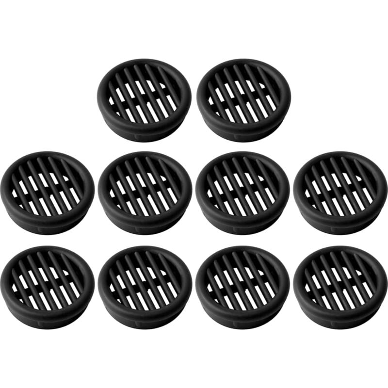 foto del prodotto cyclingcolors 10x griglia di ventilazione plastica tonda 35 mm da incasso areazione dell aria, nero