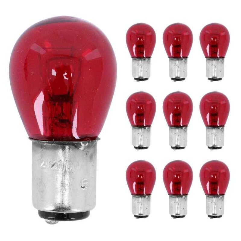 foto del prodotto cyclingcolors 10x lampadine 12 v 21 5 w bay15d rosso moto motorino scooter auto luce stop posizione posteriore lampada faro
