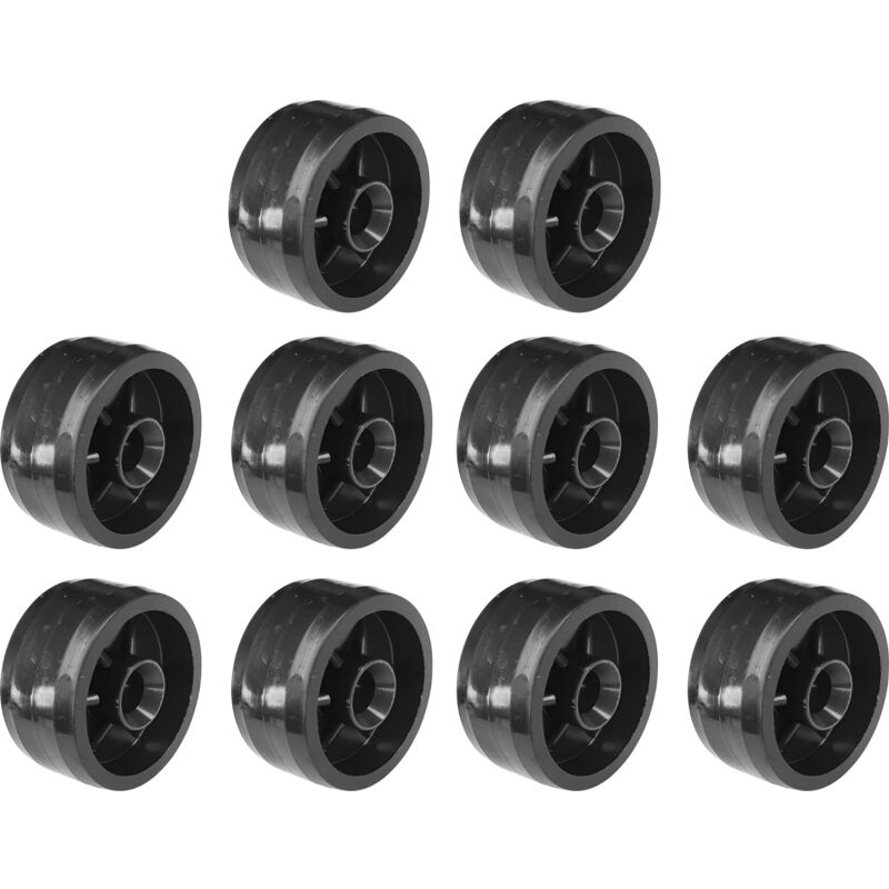 foto del prodotto cyclingcolors 10x ruote plastica 30mm nero rotelle mobili dura carrello piccole guardaroba cassetto letto porta scorrevole