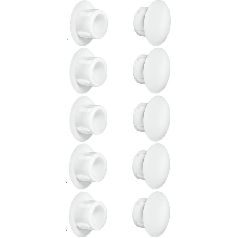 foto del prodotto cyclingcolors 10x tappo chiusura plastica nero bianco grigio marrone mobili inserto cappuccio copriforo fori 10mm bianco ral 9010 