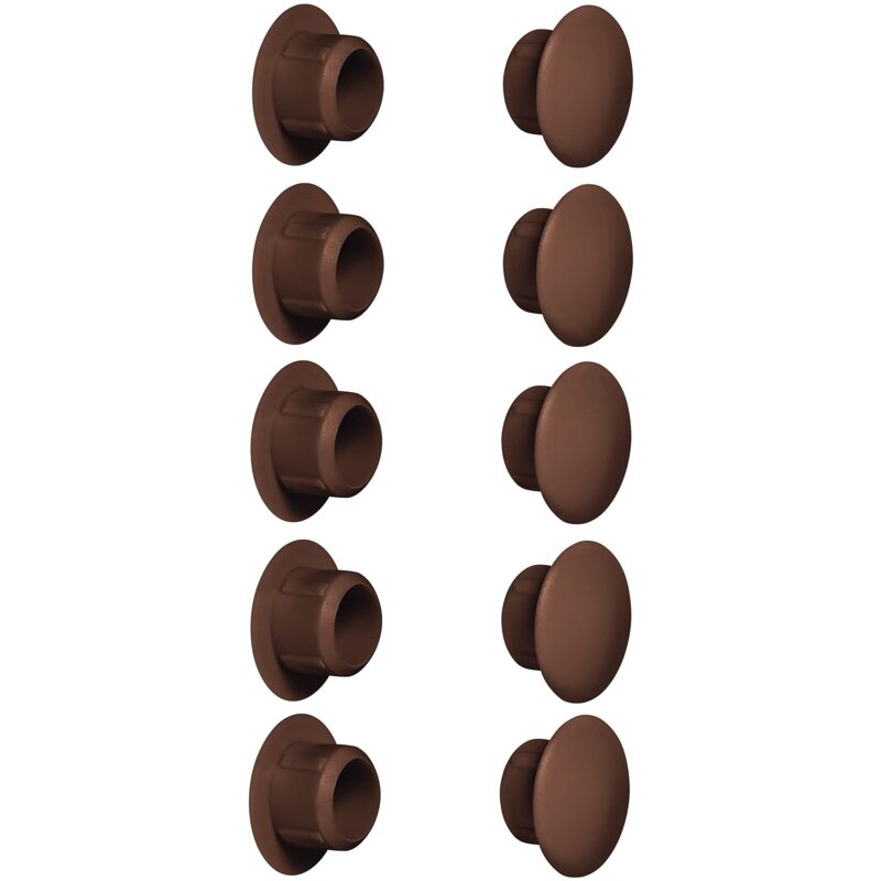 foto del prodotto cyclingcolors 10x tappo chiusura plastica nero bianco grigio marrone mobili inserto cappuccio copriforo fori 10mm marrone scuro ral 8014 