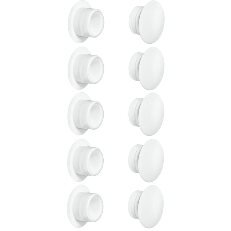 foto del prodotto cyclingcolors 10x tappo chiusura plastica nero bianco grigio marrone mobili inserto cappuccio copriforo fori 12mm bianco ral 9010 