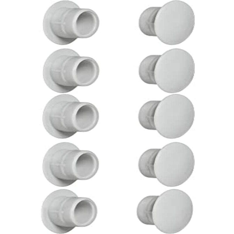 foto del prodotto cyclingcolors 10x tappo chiusura plastica nero bianco grigio marrone mobili inserto cappuccio copriforo fori 12mm grigio chiaro ral 7035 