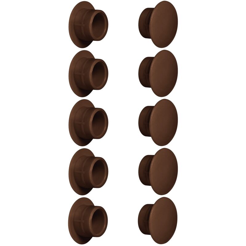 foto del prodotto cyclingcolors 10x tappo chiusura plastica nero bianco grigio marrone mobili inserto cappuccio copriforo fori 12mm marrone scuro ral8014 