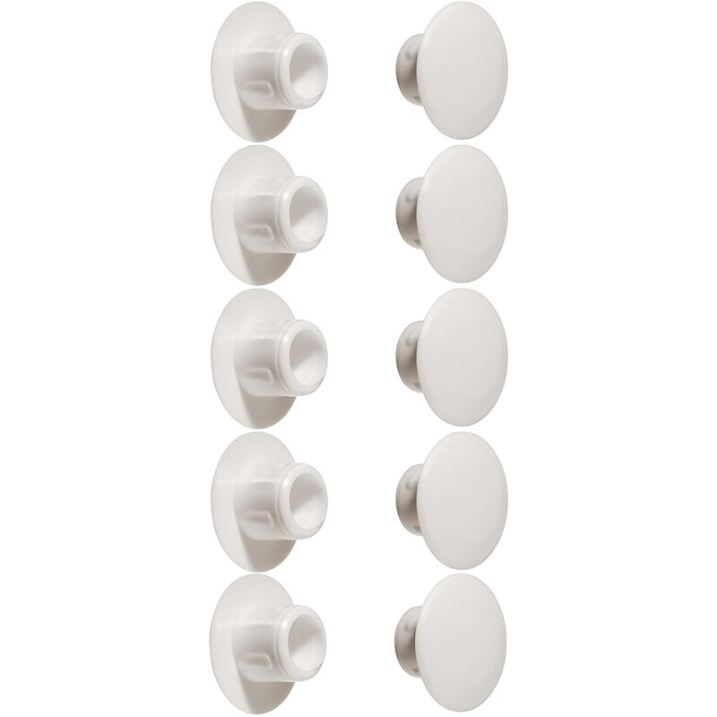 foto del prodotto cyclingcolors 10x tappo chiusura plastica nero bianco grigio marrone mobili inserto cappuccio copriforo fori 5mm bianco ral 9010 