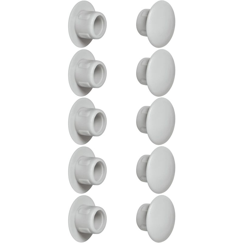 foto del prodotto cyclingcolors 10x tappo chiusura plastica nero bianco grigio marrone mobili inserto cappuccio copriforo fori 5mm grigio chiaro ral 7035 