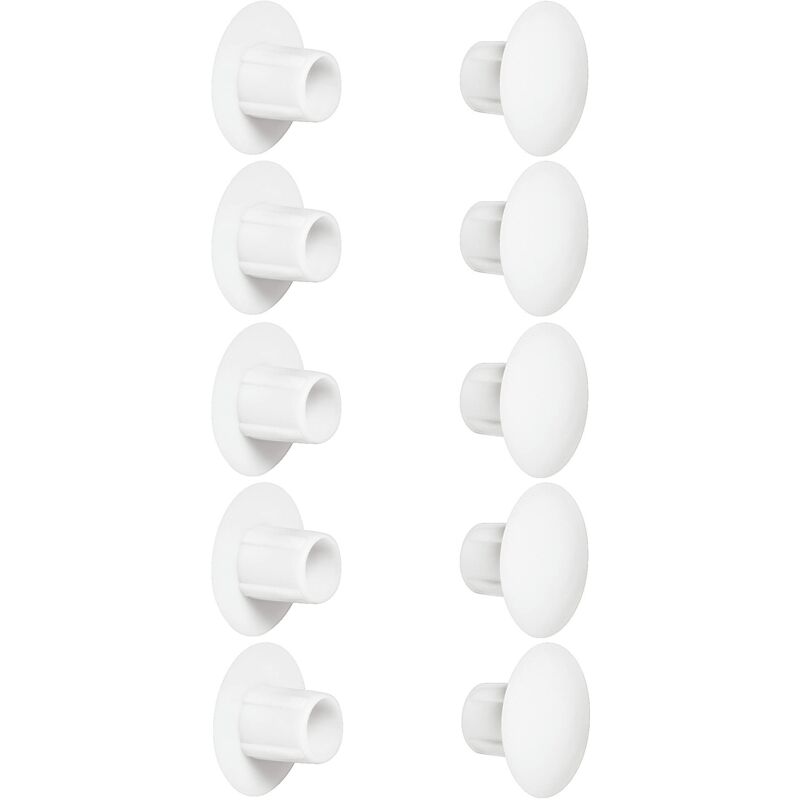 foto del prodotto cyclingcolors - 10x tappo chiusura plastica nero bianco grigio marrone mobili inserto cappuccio copriforo fori (ø5mm (x10mm)/ bianco ral 9010)
