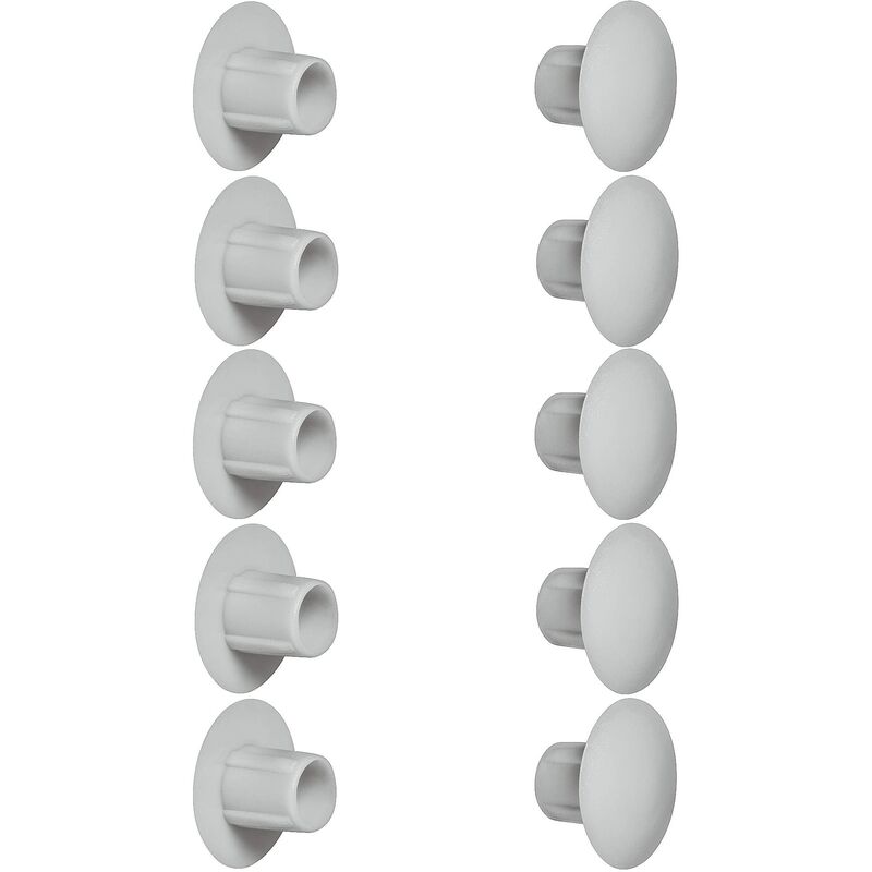 foto del prodotto cyclingcolors 10x tappo chiusura plastica nero bianco grigio marrone mobili inserto cappuccio copriforo fori 5mm x10mm grigio chiaro ral 7035 